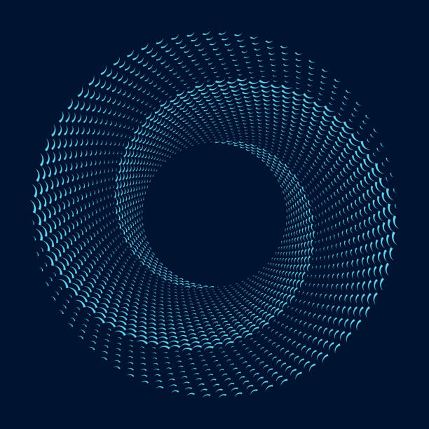 halbton-spiralkreis mit wellen im meerstil - frame wallpaper pattern abstract sea stock-grafiken, -clipart, -cartoons und -symbole