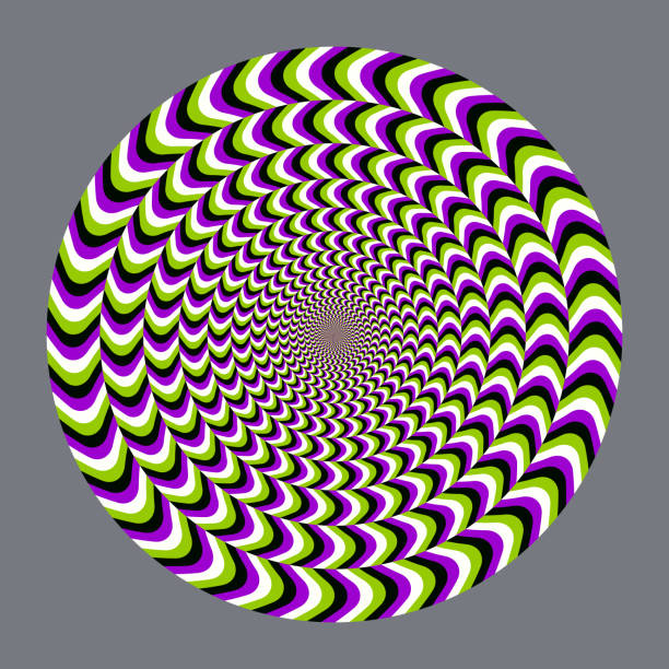 Geometric optical illusion. Color circle psychedelic pattern. Geometric optical illusion. Color circle psychedelic pattern. moving optical illusions stock illustrations