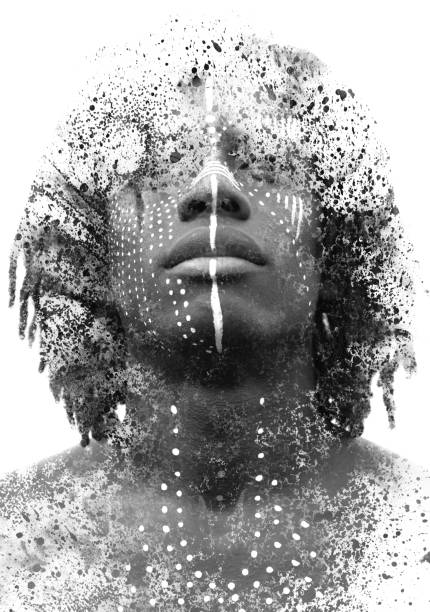 istock A concept black and white portrait combined with ink and paint splashes 1295671745