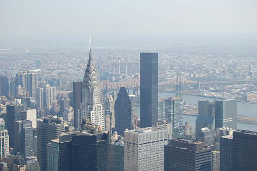 View of the most emblematic buildings and skyscrapers of Manhattan (New York)