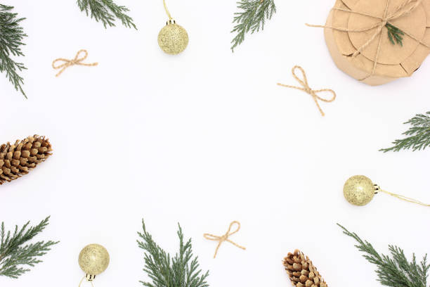 istock Christmas frame isolated on white background 1295675660