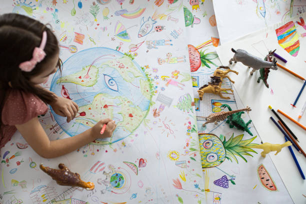 istock Drawing and coloring at home 1295676182