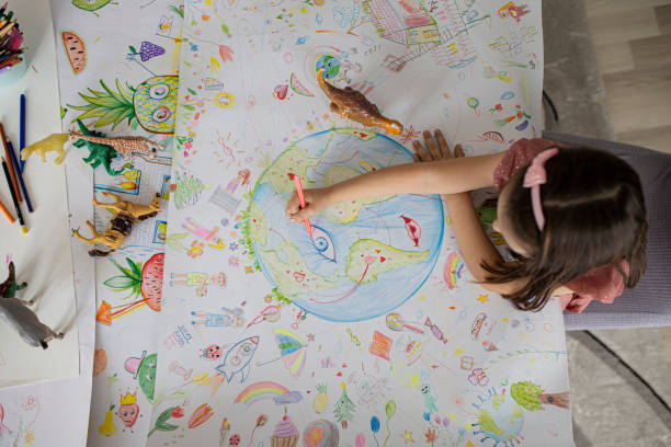 istock Drawing and coloring at home 1295676195