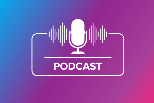 projekt fali dźwiękowej podcastu - studio stock illustrations