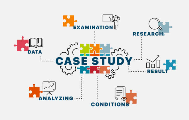 Case study concept. Infographics. Chart with keywords and icons. Case study vector illustration. Case study concept. Infographics. Chart with keywords and icons. Case study vector illustration. case studies stock illustrations