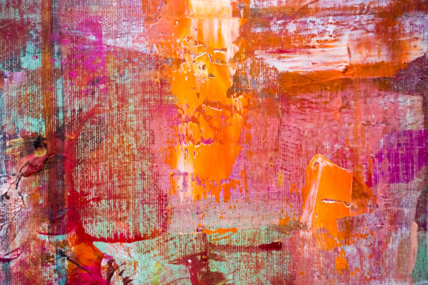 istock Painting Artistic bright color oil paint texture abstract artwork. Modern futuristic pattern for grunge wallpaper, interior, album, flyer cover, poster, booklet background. Creative graphic design 1295682159