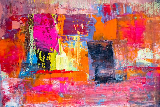 istock Painting Artistic bright color oil paint texture abstract artwork. Modern futuristic pattern for grunge wallpaper, interior, album, flyer cover, poster, booklet background. Creative graphic design 1295682498
