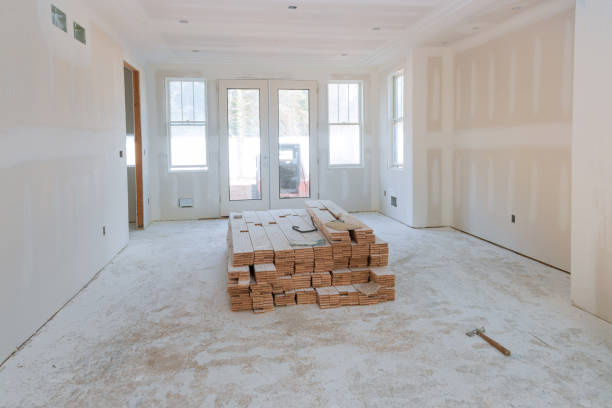 istock Process for under construction in a renovated room installation of parquet 1295684753