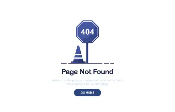 Vector illustration of 404 error page not found banner