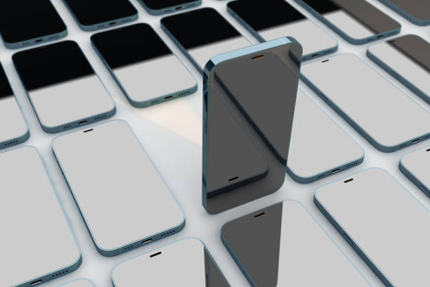 istock Modern smartphones, Hi-tech cell phone production line 1295688043