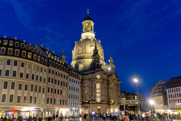 istock Frauenkirche church at night 1295688106