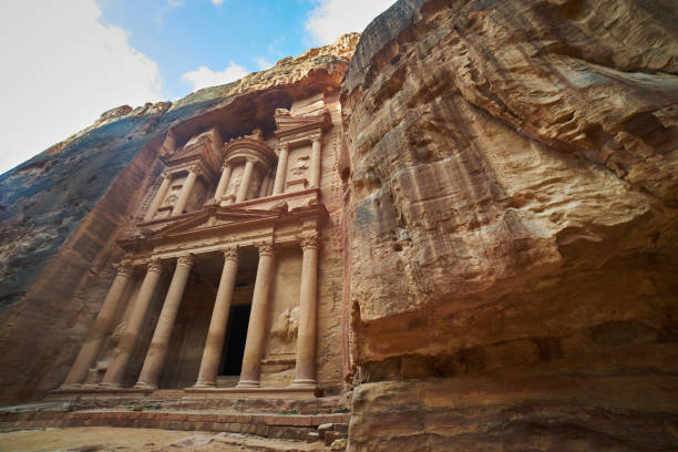 istock Petra treasury with no people and soft light 1295691399