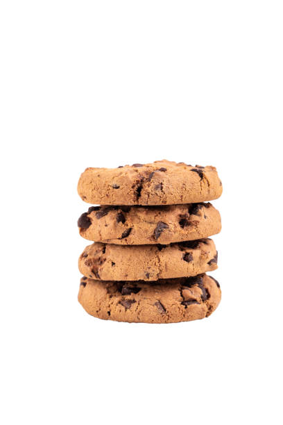 istock dark chocolate chip cookies piece stack and crumbs 1295694103