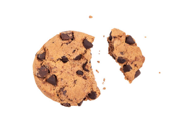 istock dark chocolate chip cookies piece stack and crumbs 1295694137