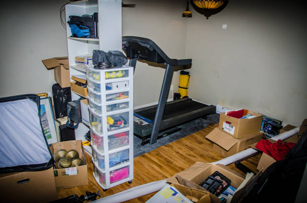 Messy room in basement