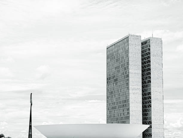 the national congress of brazil. national congress, chamber of deputies, federal senate, brasilia, brazil. - national congress building imagens e fotografias de stock