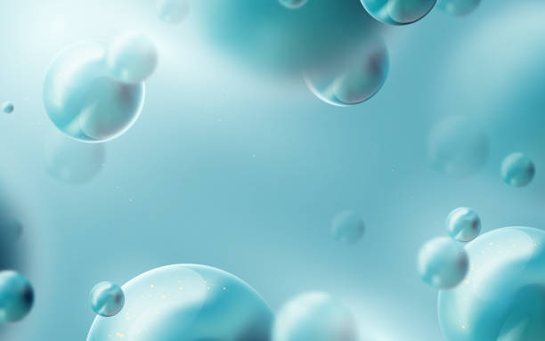 istock 3d flowing abstract bubbles or particles. The ball flying in space. Technology, futuristic, and Healthcare concept. Vector illustration 1295706533