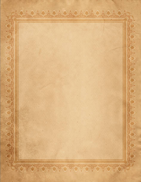 istock Old grunge paper background with vintage border. 1295707413