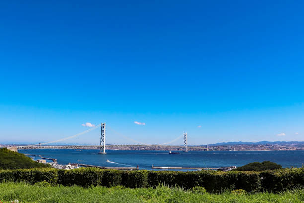 istock Akashi Strait with big suspension bridge 1295709978