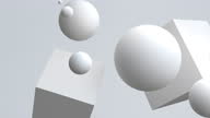 istock 4k White spheres floating in motion. 1295712503