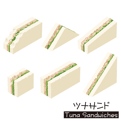 Tuna Sandwiches.Isometric colorful illustration.
Tuna Sandwich