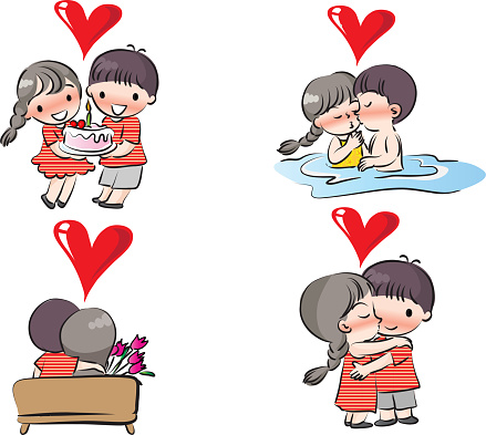 Vector Cartoon Boy And Girl Fall In Love Emoji Set Stock Illustration -  Download Image Now - Boys, Cartoon, Characters - iStock