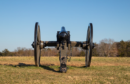 View of civil war cannon