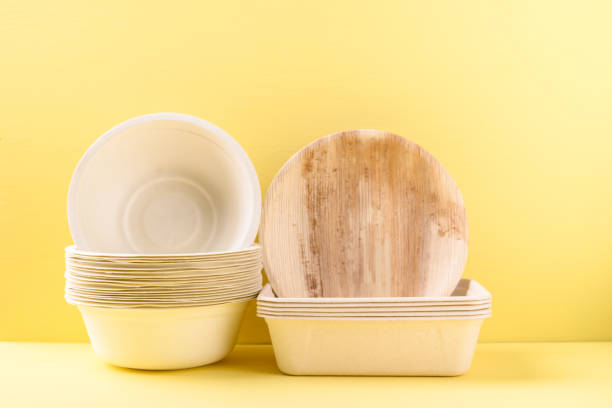 istock Biodegradable, Compostable, Disposable or Eco friendly utensil bowl and dish 1295716089