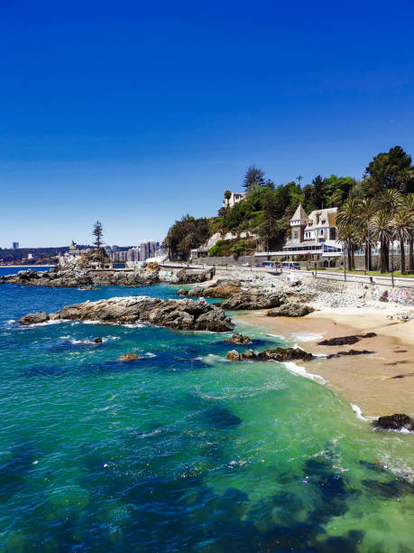 Beach in Vina del Mar Sunny day vina del mar chile stock pictures, royalty-free photos & images