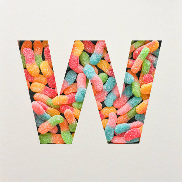 istock Font design, Abstract alphabet font with jelly, realistic typography - W 1295727908