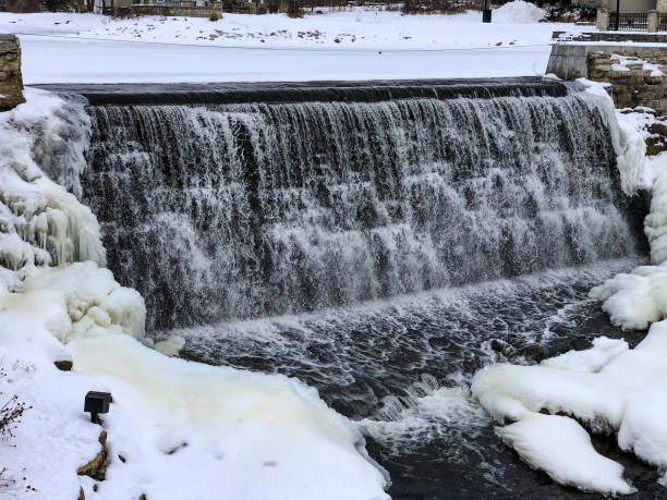 istock Wisconsin waterfall during winter season 1295728112