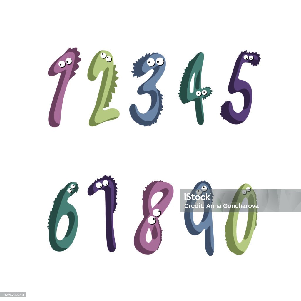 Ilustración de Un Conjunto De Números Números De Color De Dibujos Animados  Con Ojos Conjunto Vectorial De Iconos Infantiles De 19 Dígitos y más  Vectores Libres de Derechos de Número - iStock