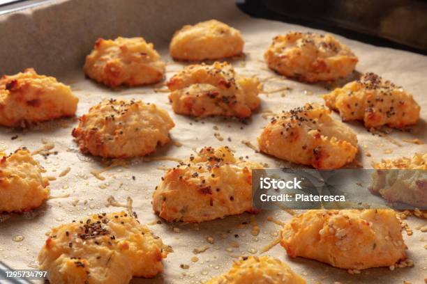 Gougeres Savoury Choux Pastry With Cheese Stock Photo - Download Image Now - Gougere, Appetizer, Baked