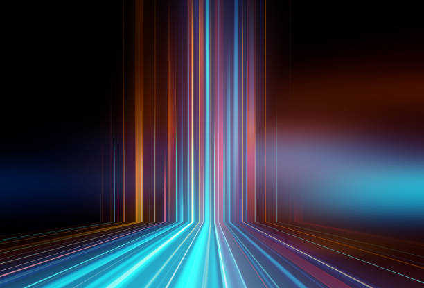 lichtgeschwindigkeits-zoom-reise in deep space hintergrund 3d-illustration. - langzeitbelichtung stock-fotos und bilder