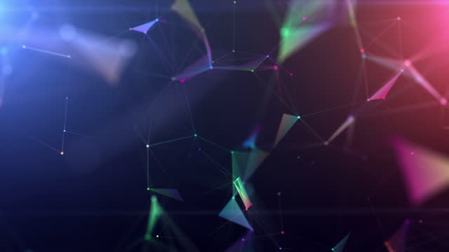 Futuristic Abstract background, plexus shapes and line connect to dot, motion graphics digital design for Business technology and science
