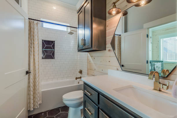 istock Full bathroom with beautiful design and detail 1295739202
