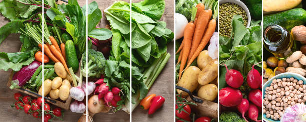 istock Collage of healthy eating ingredients. 1295744163