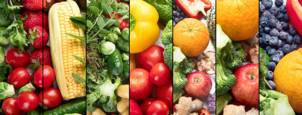 istock Collage of healthy diet background. 1295744454