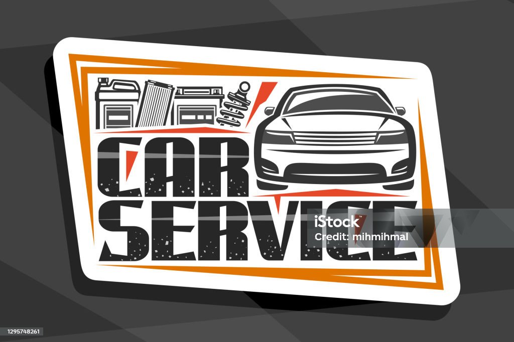 Vehicle Service Sign Vector Signage For Car Service Stock Illustration - Download Image Now ...