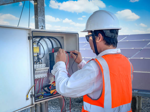 istock Engineers used a Multimeter for checking the performance of the solar panel to confirming systems working normally. Concepts professional engineer for the Solar cell power plant 1295751319