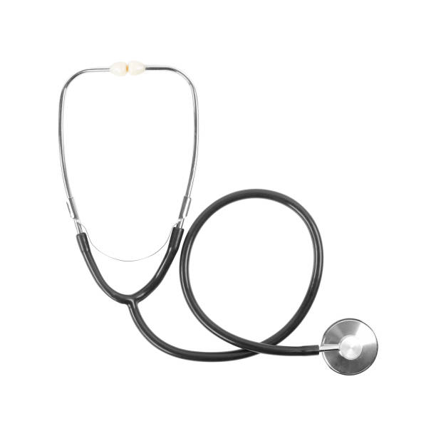 istock Medicine - Top view stethoscope isolated 1295752654
