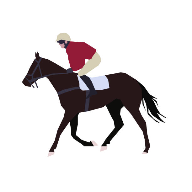 競馬、フラットベクトルイラスト - equestrian event flat racing horse racing people点のイラスト素材／クリップアート素材／マンガ素材／アイコン素材