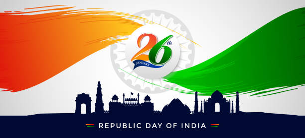26 stycznia, dzień republiki indii celebration concept tło wektorowe. - india gate delhi new delhi stock illustrations