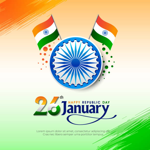 26. januar, republic day of india celebration concept vektor hintergrund. - indian flag india flag celebration stock-grafiken, -clipart, -cartoons und -symbole