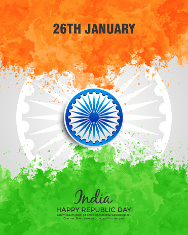26th January Republic Day Of India Celebration Concept Vector Background  Stock Illustration - Download Image Now - iStock