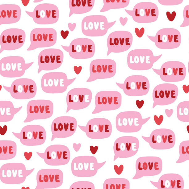 ilustraciones, imágenes clip art, dibujos animados e iconos de stock de patrón de amor sin fisuras vector - valentine words
