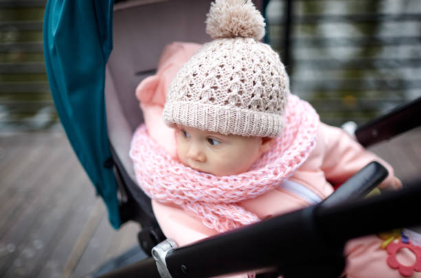 istock Baby in stroller on a walk in autumn park 1295760768
