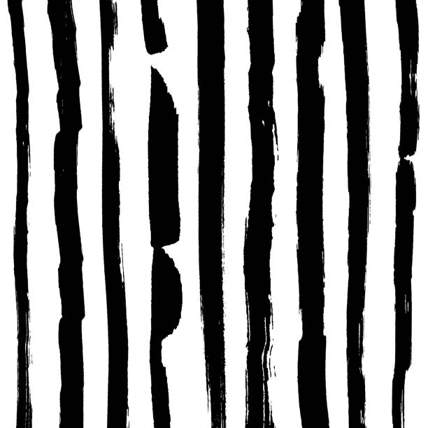 istock Vector pattern with grunge stripes isolated on white. Black and white color lines. Trendy background. Texture with horizontal brush strokes 1295761811