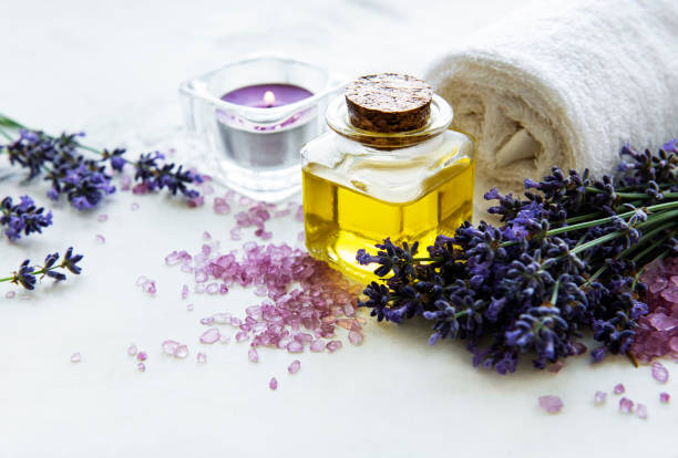 istock Natural organic SPA cosmetic with lavender. 1295761873