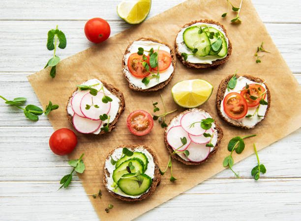 istock Sandwiches with healthy vegetables and micro greens 1295761895